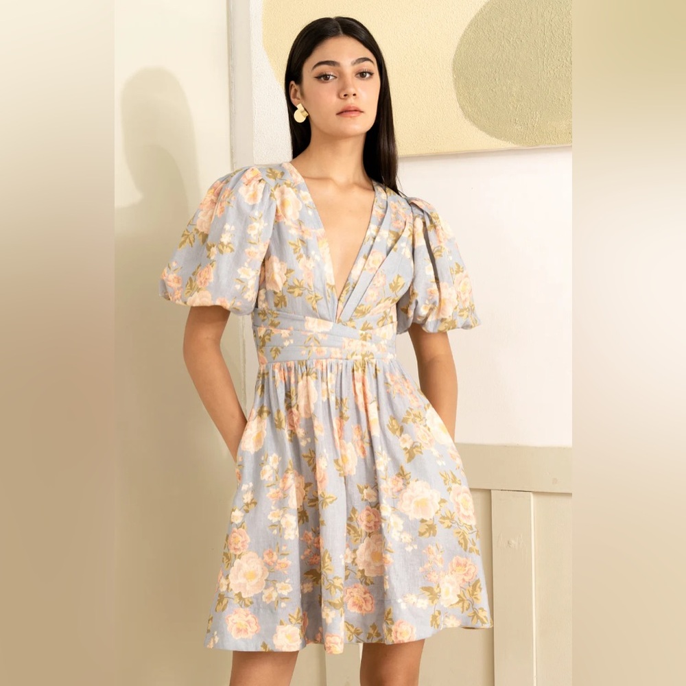 NEW NWT Yumi Kim Gayle Linen Dress In Mellow Brook Crystal Floral Print